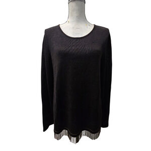 Vintage Judith Hart Collection Black Ramie Top Sweater Size XL